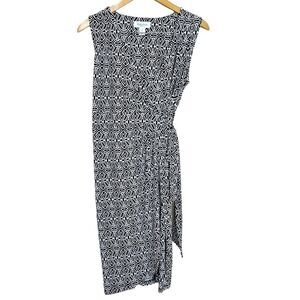 Motherhood Black/White Print Faux Wrap Maternity Dress Size Medium NWOT